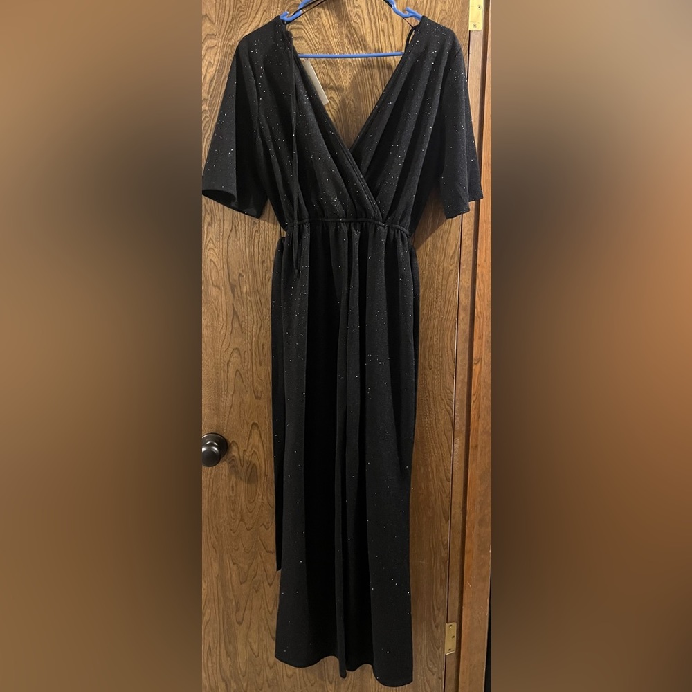 Black Glitter Jumpsuit